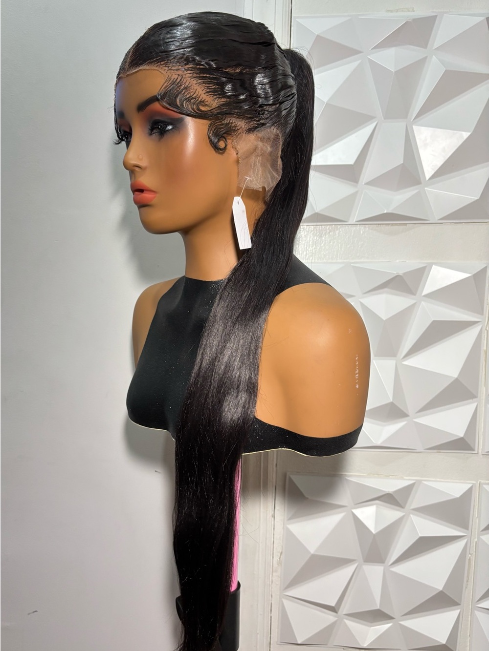 Handmade 360 Full Lace Prestyled Ponytail Wig | Middle Part Straight Heat Safe